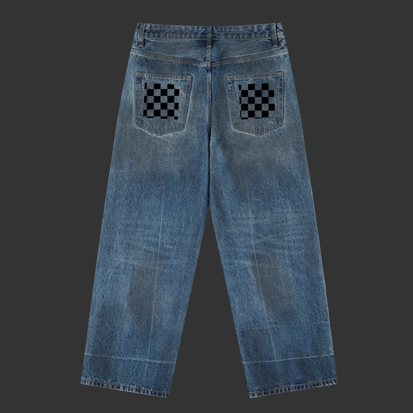 Vintage Checkered Flag baggy jeans